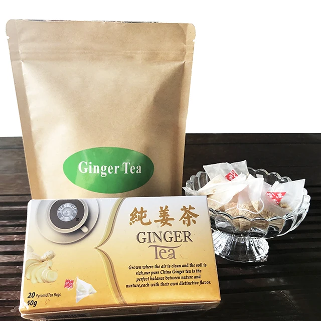 Chinese factory direct supplied pure ginger tea in triangle bag/pyramid tea bag.