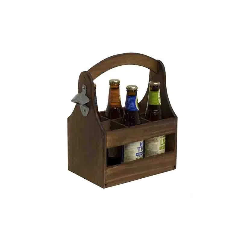 Для мужчин подарок вечерние рождественской и пикника барбекю деревянный держатель пива 6 бутылок деревянный пиво Caddy