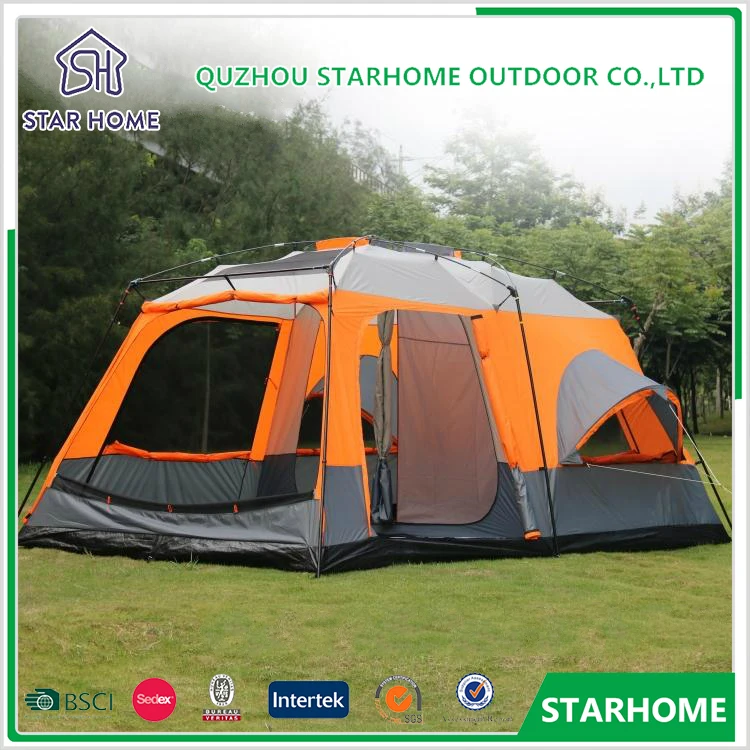 OEM 5 -8 people Iron pole big outdoor double layer 215cm height party family camping tent