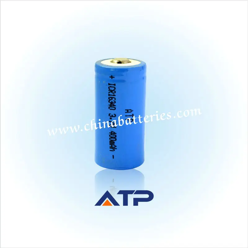 Rechargeable Laser Pointer Battery / ATP ICR 16340 li ion Battery 3.7V 400mAh