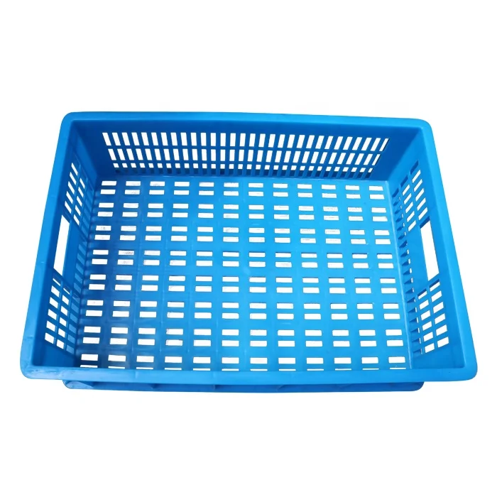 QS Supermarket Plastic Mesh Basket Vented Storage Basket Light Plastic Crates For Fruit and Vegetables