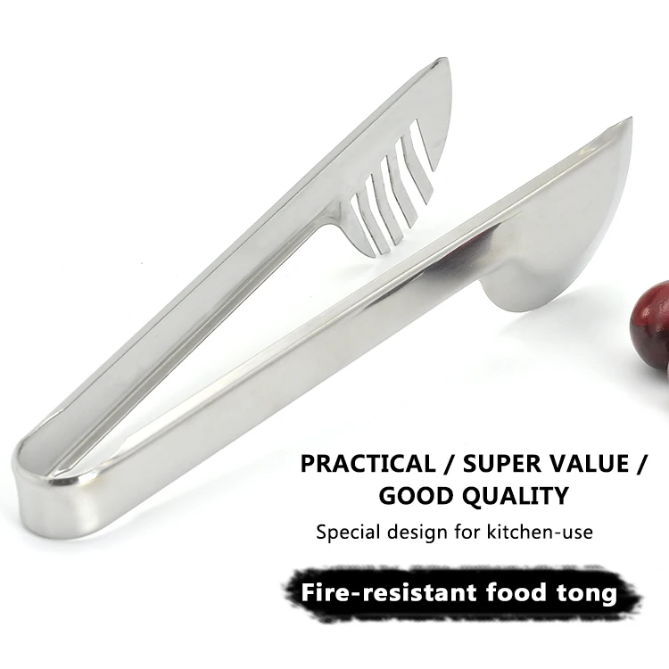 2018 New Factory Price Kitchen Gadget 9 inch Stainless Steel Spatula Tongs For Cooking Spaghetti Ice Cube