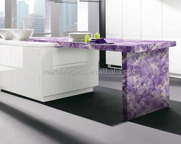 natural backlit purple onyx amethyst slab