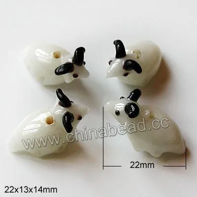 Wholesale lampwork glass animal beads, handmade sheep bead