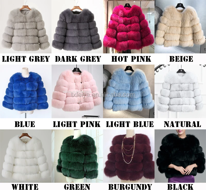 Wholesale women real fox fur coat winter warm blue fur coat fox fur coat for women