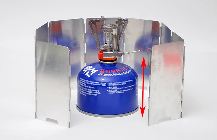 Foldable Aluminium mini 9 step Wind Stopper Camping Stove Windshield Outdoor Picnic Wind Screen