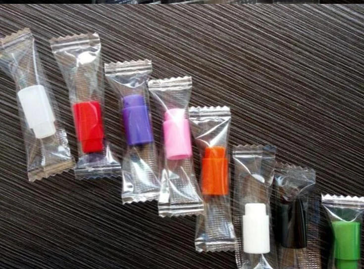 Colorful individually wrapped disposable 510 drip tip silicone mouthpiece test tip