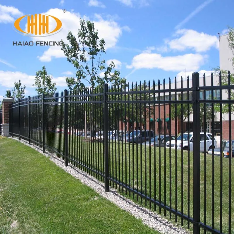 cheap iron fence philippines wrought prefabricated long lasting powder coating tubular steel fence in pieces