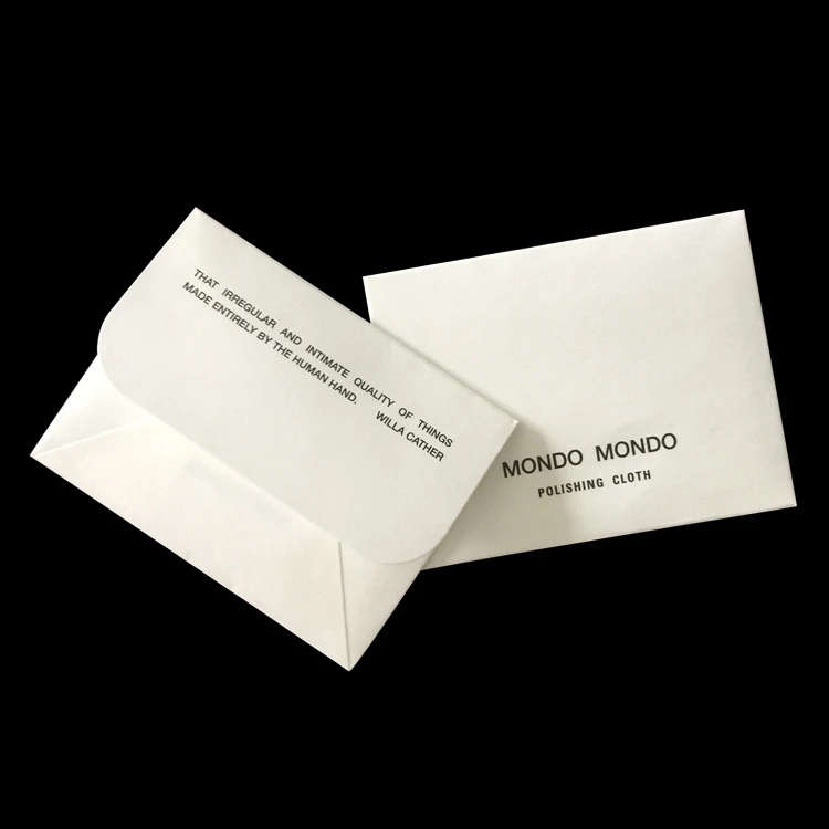 Individual paper envelope packed microfiber suede jewelry polishing cloths