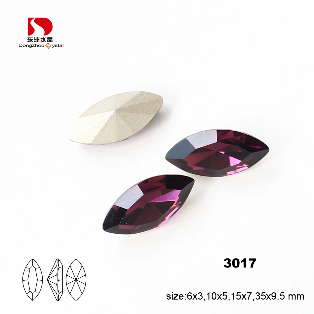 Best Quality K9 Crystal Horse Eye Point Back Fancy Stone For Jewelry Work