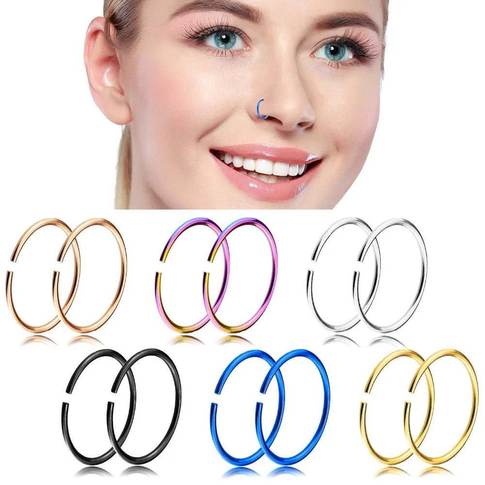 Fancy Stainless Steel Plating Nose Stud Nose Clip-on Hoop Ring Body No Piercing Jewelry