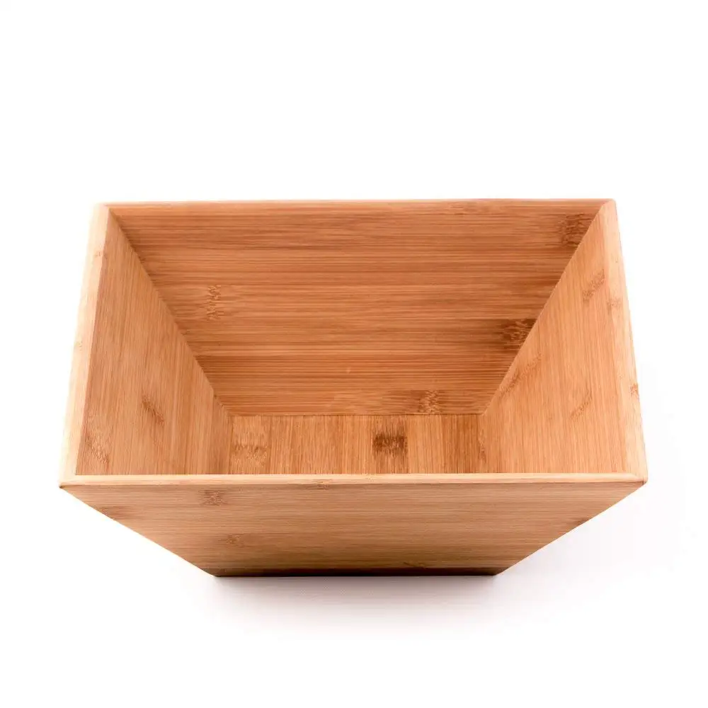Waterproof vietnam bamboo bowl take away salad square bowl