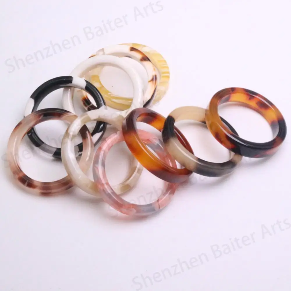 Fashion Acetie Acid Acrylic Lucite Acetate Tortoiseshell Ring,Tortoise Shell Resin Links Ring
