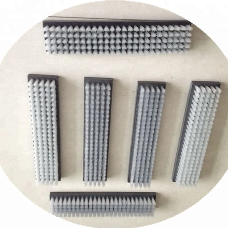 Nylon bristle flat brush black color hard base for punching machine