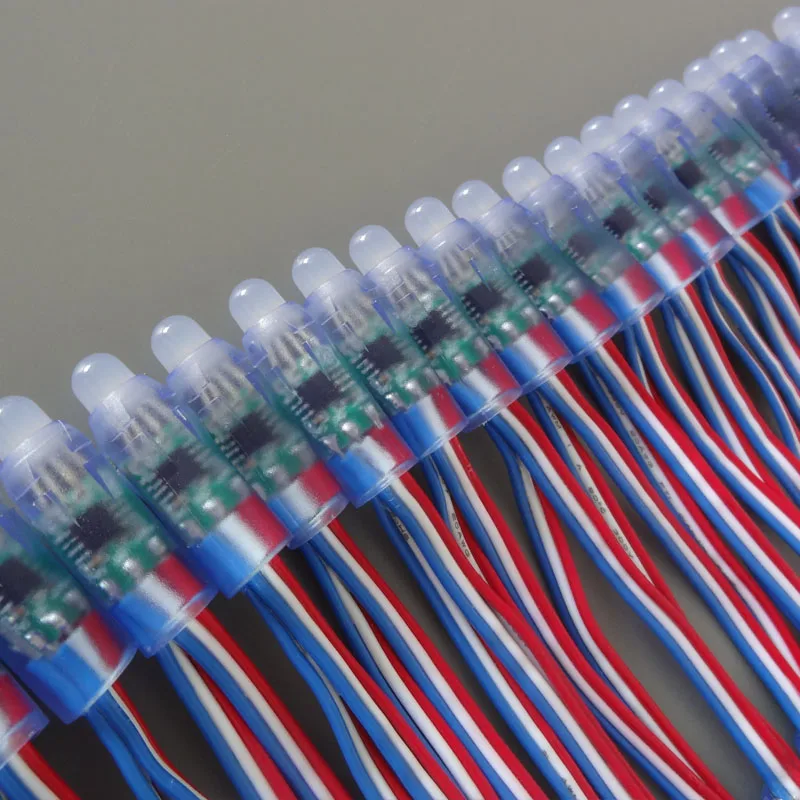 High Brightness IP68 12mm DC5V LED Pixel Light String WS2811 50 Nodes Addressable Digital Color Lights