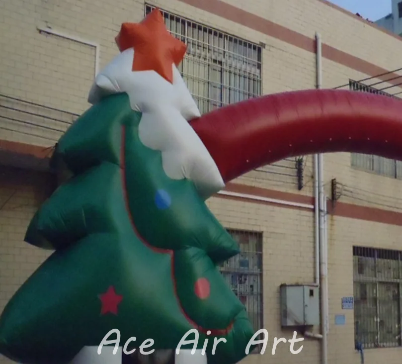New Design Outdoor Inflatable Christmas Tree Arch Luxury PVC Balloon for Xmas Festival Waterproof Christmas Decoration
