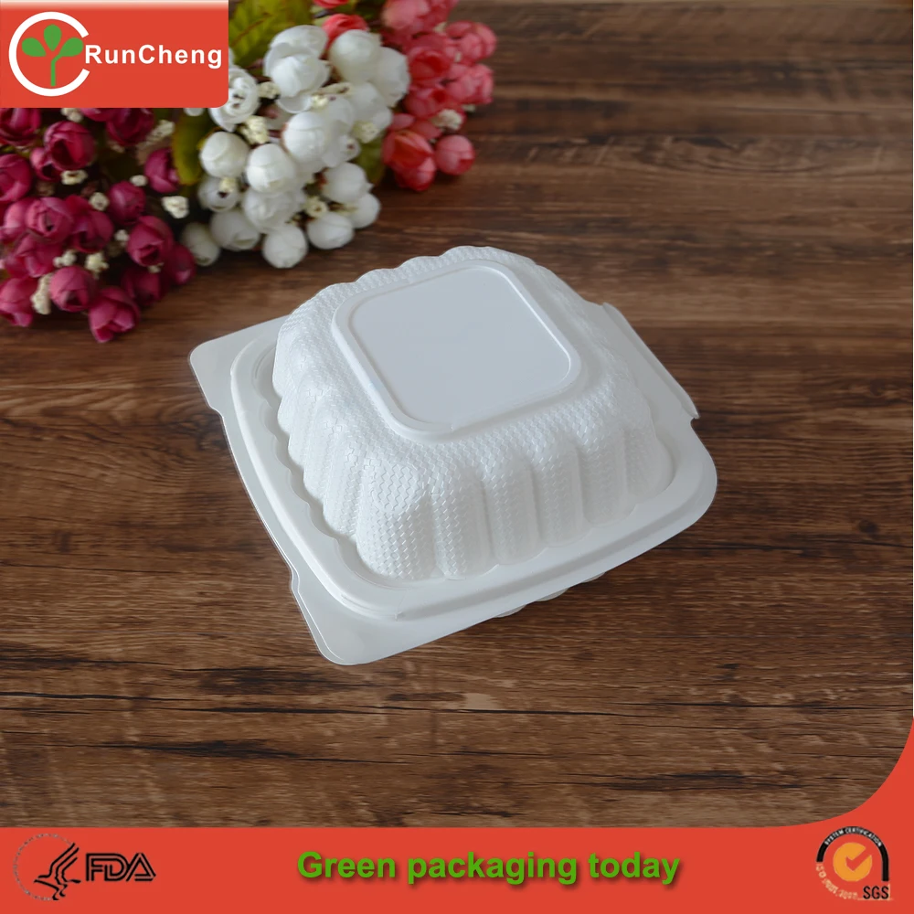 6 Inch Cheap Disposable Hamburger Box Environmental Takeout Container -1compartment Lunchbox 250pcs/carton