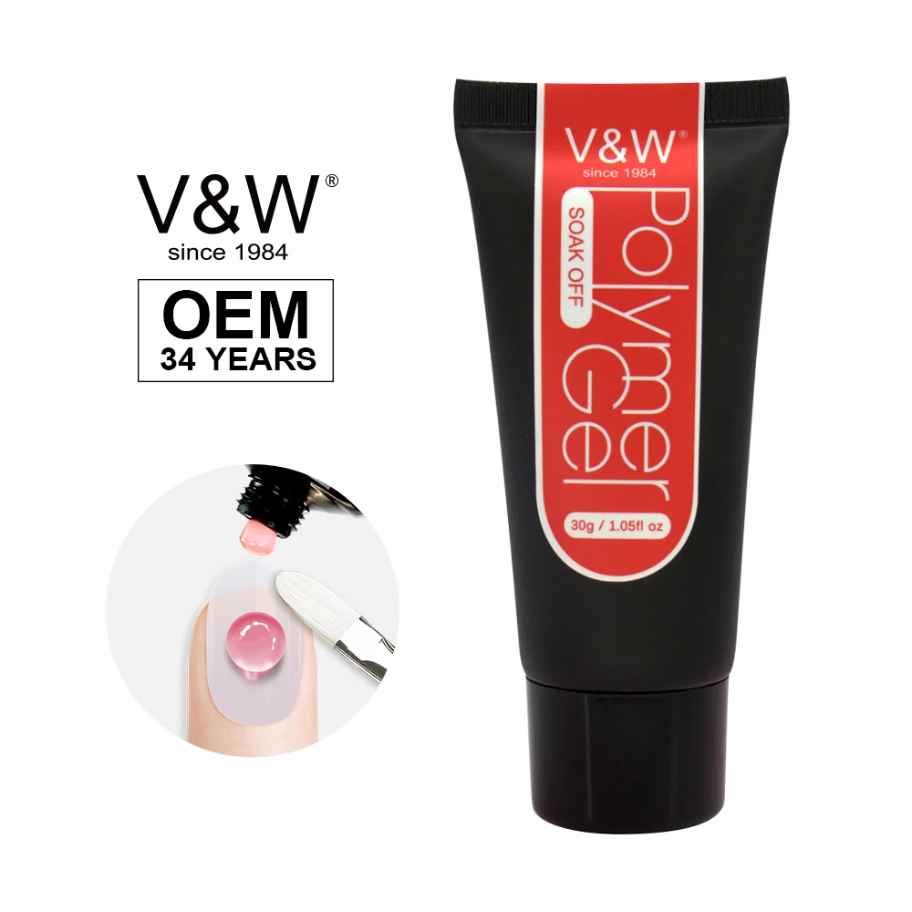 VW Oem Private Label 15ml Quick Extension Acryl Gel Set Glitter Color Soak Off Poly Nail Gel Polish Kit 30ml Builder Uv Gel