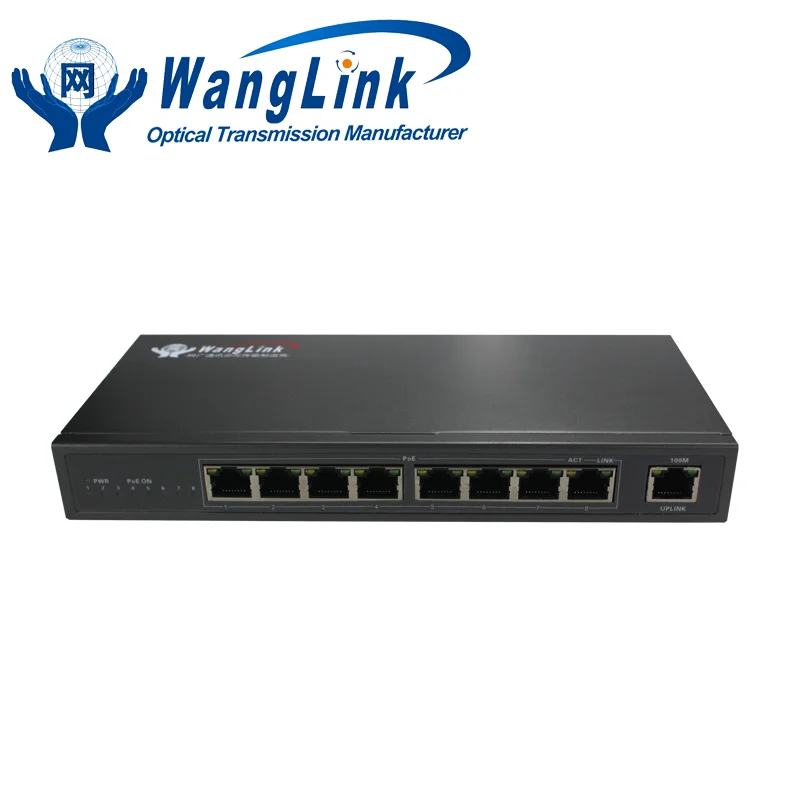 100 base Power Over Ethernet 8 PoE + 1 порт каскадного соединения лучшие ethernet коммутатор