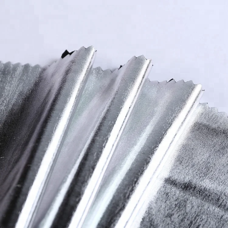 Custom FDY silver foil design cotton muslin fabric textile