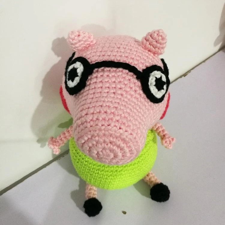 
Wholesale Custom 100% Handmade Crochet Armigurumi Baby Gift Soft Toy Little Pig 