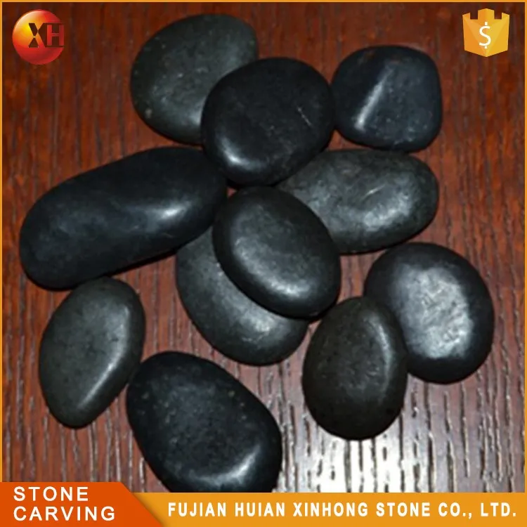 Натуральный речной черный полированный камень для мытья крупными партиями