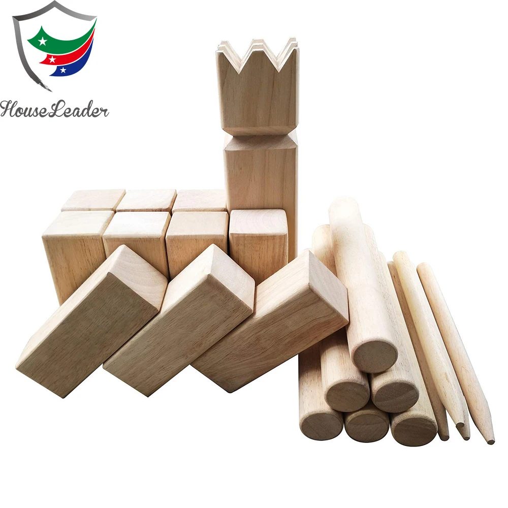 Premium Backyard Wooden Family Outdoor Standard Kubb Lawn Games Set with Carrying Bag