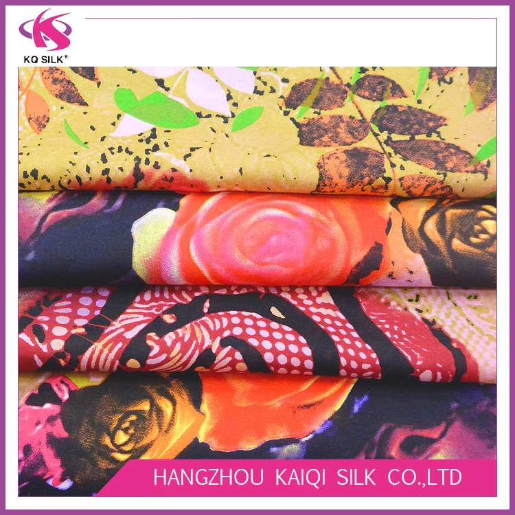 
Hot Sale Habotai Silk Abstract Floral Printed Silk Fabric Fashion Fabric 2017 