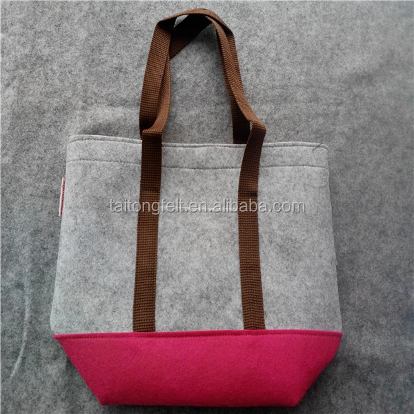 Red felt Noctua handmade bag wool felt bags