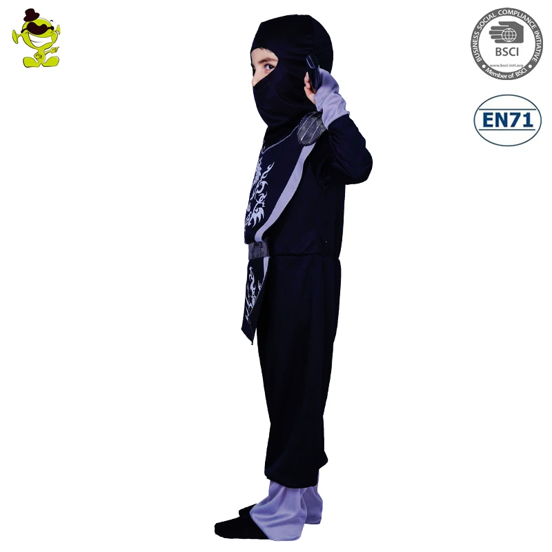 Halloween Party Cosplay Ninja Fancy Dress For Boys Children Black Dragon Ninja Costume