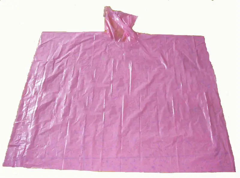 Blue Eco-Friendly PE Rain Cape Waterproof Disposable Raincoat Girls Travel Hiking Rainy Outdoors Logo Decorated Made Eva Plastic