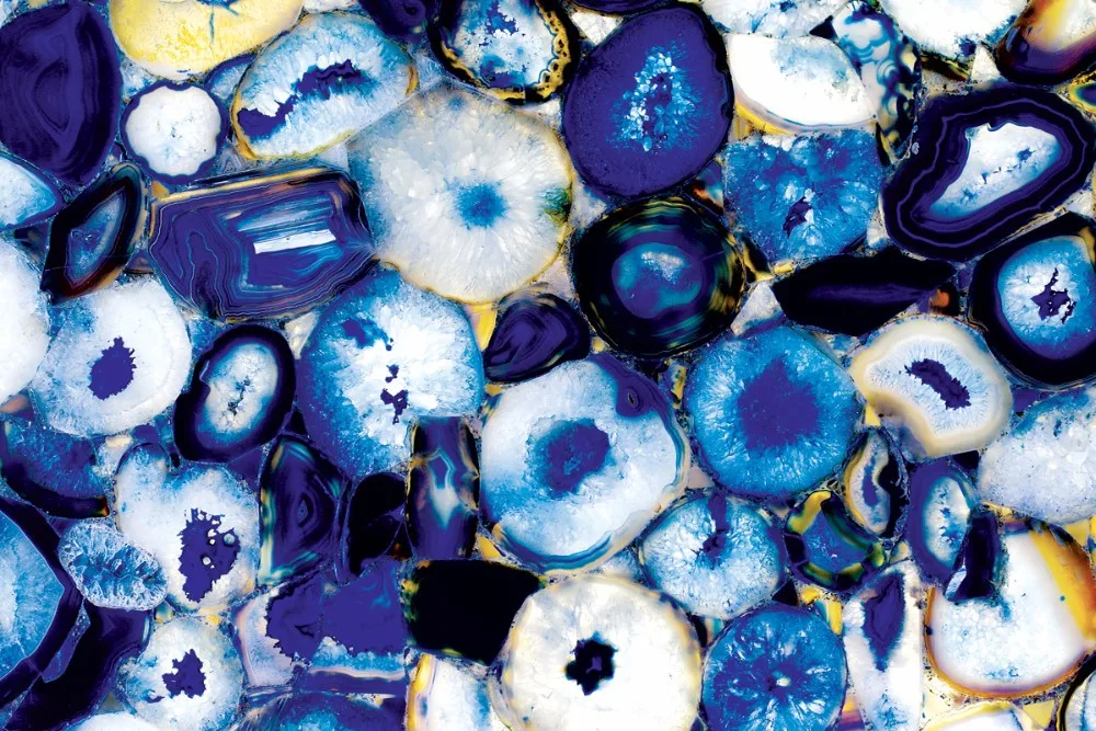 Роскошная синяя Агатовая столешница с подсветкой для украшения дома