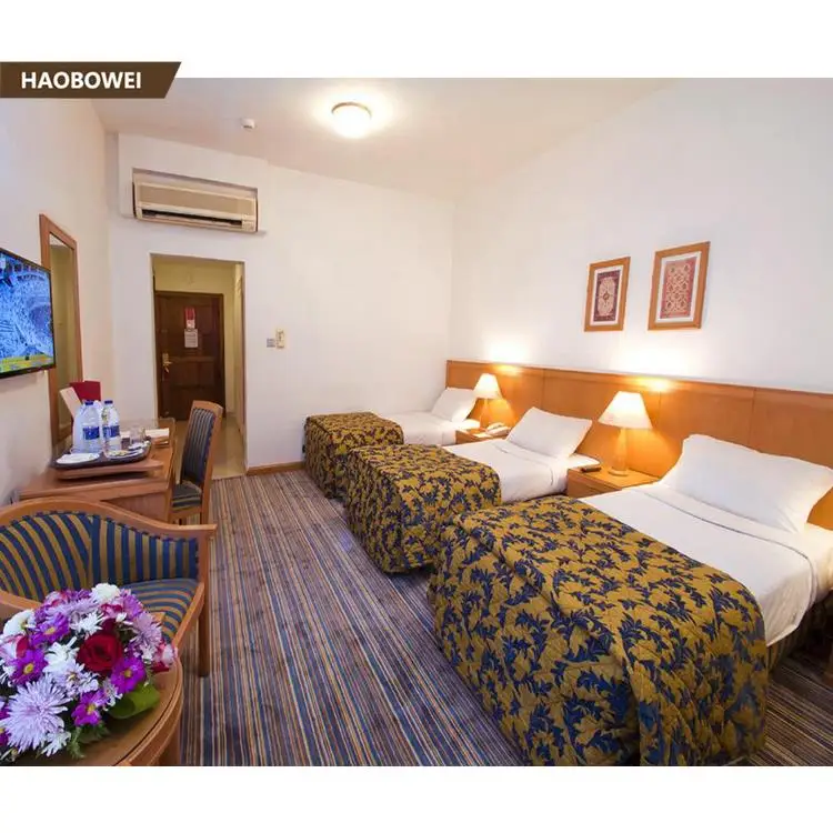 Royal style sleeping room for double bed hotel bedroom furniture