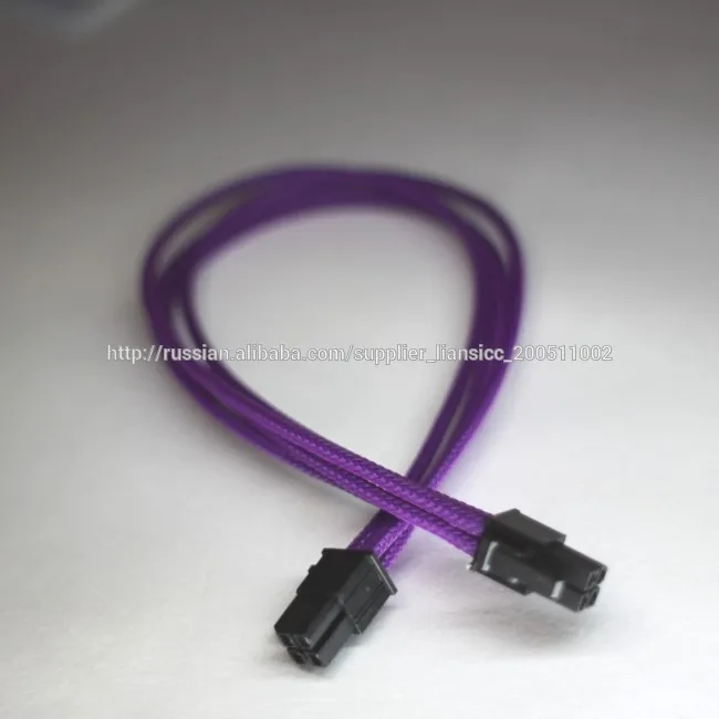 Высокое качество рукавами 4 контактный ATX PC кабель питания