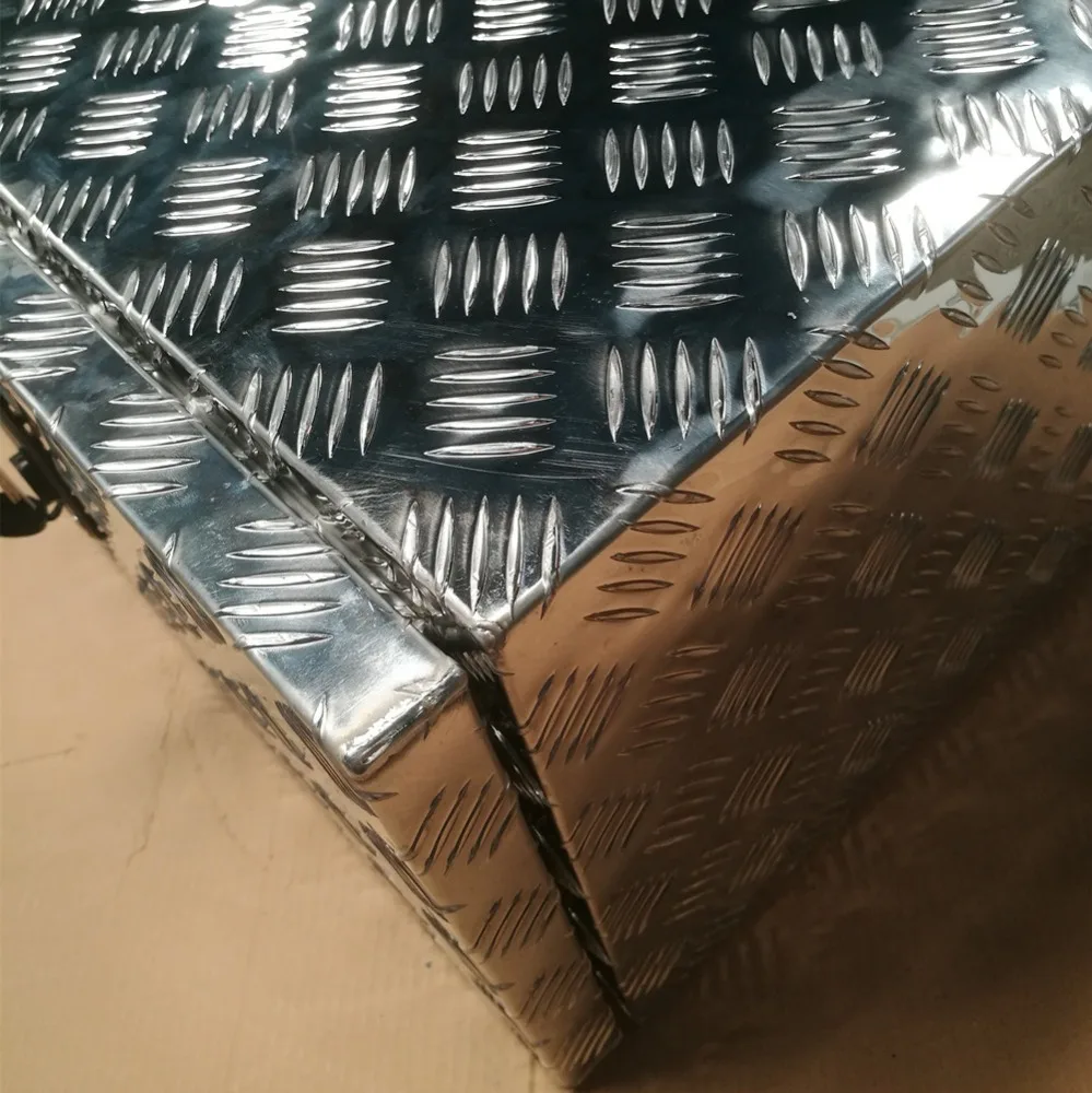 
Aluminum checker plate camper trailer tool boxes 