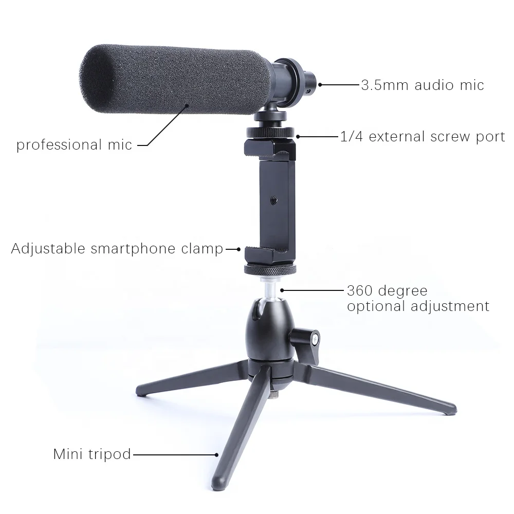 
Digital Camera Audio 3.5mm jack Voice Recorder Short gun Microphone youtuber Vlogging Video Mic 