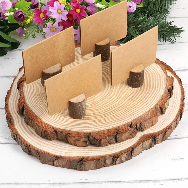 Wood Slice cake stand Wood Tree Slice Wedding Decor Place Card Holders