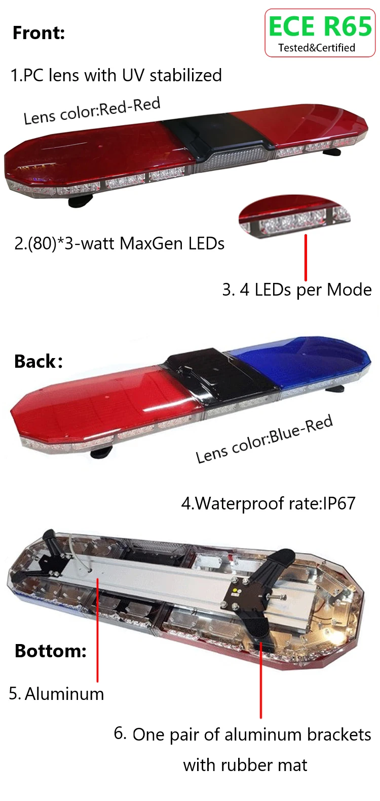 3w bright siren and speaker directly led car led lights bar,strobe vehicle light bar