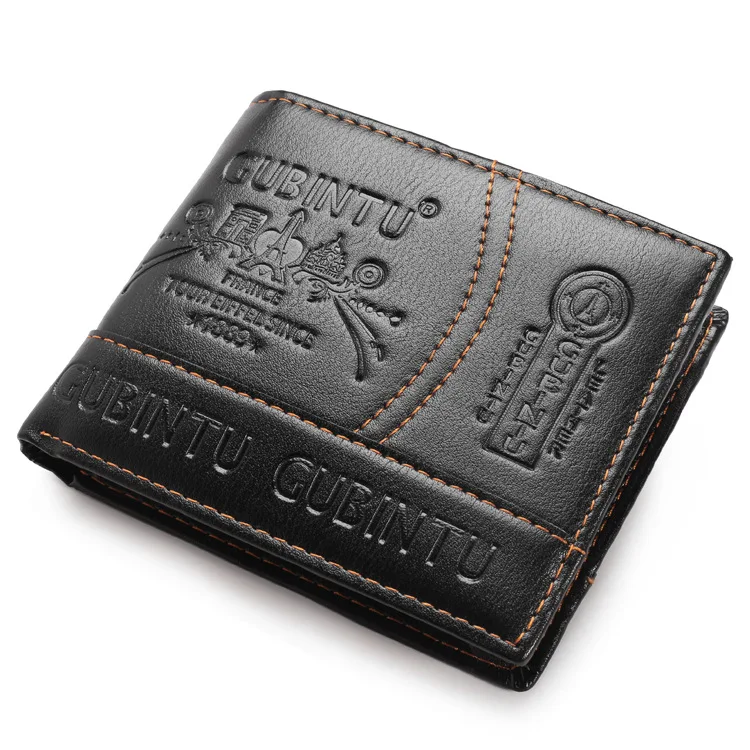 GUBINTU Korean style short billfold pu leather purse money clip mens thin credit card holder wallet