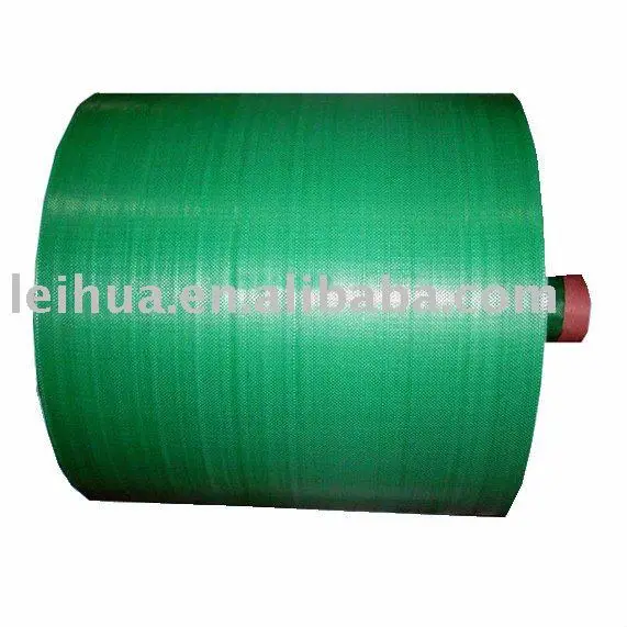 Tubular Polypropylene woven fabric Green color