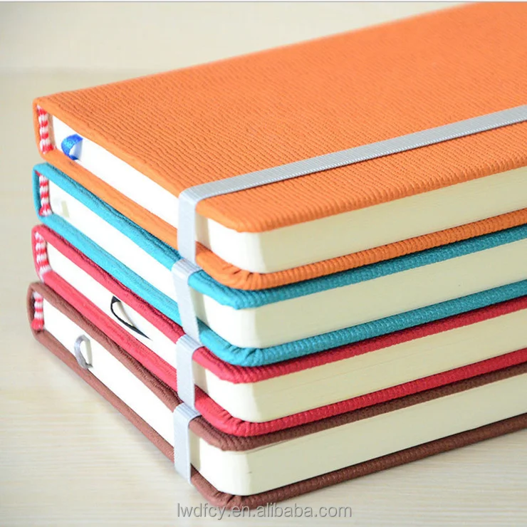 
2017 Custom high quality leather daily notebook planner with belt 