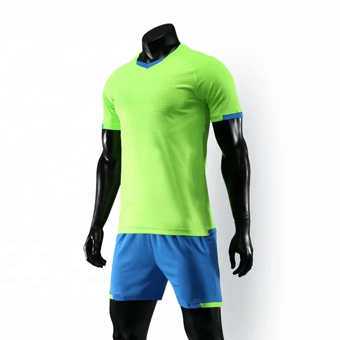 2019 Men Polyester Football Uniform Kits Plain Soccer Jersey Set