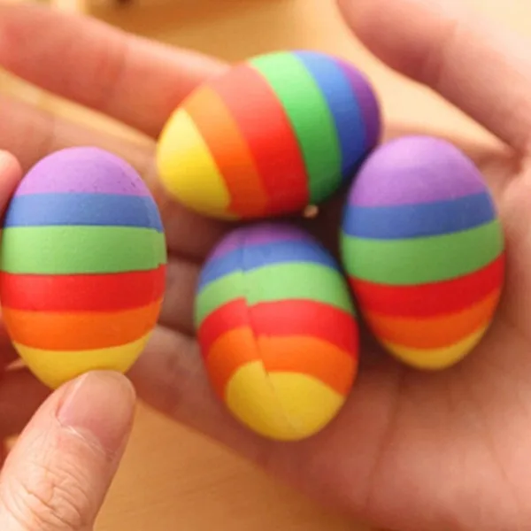 Ластики-карандаши в виде радужного яйца, ластики в ассортименте