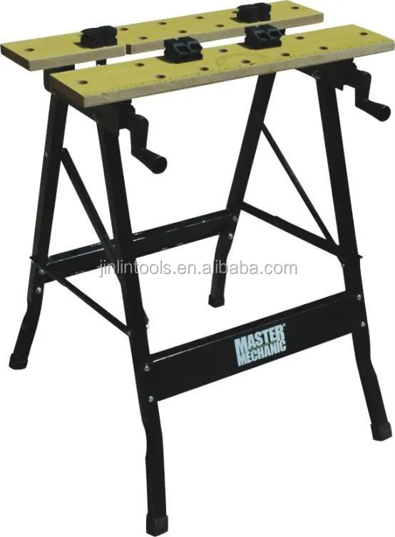 
Portable folding wooden/steel fabrication work bench/work table 