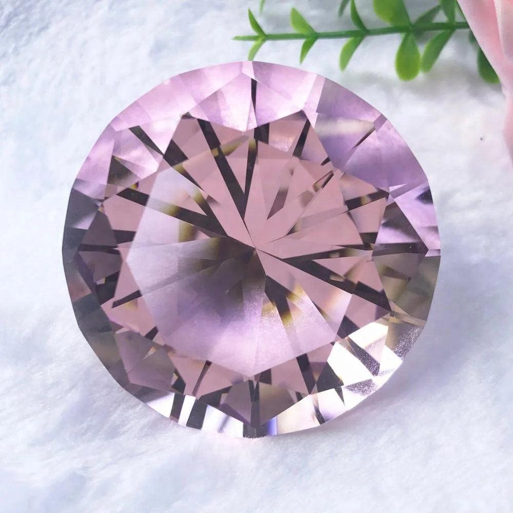 pink 100MM Faceted Decorative gems stone Crystal Glass Diamond for Wedding Souvenirs