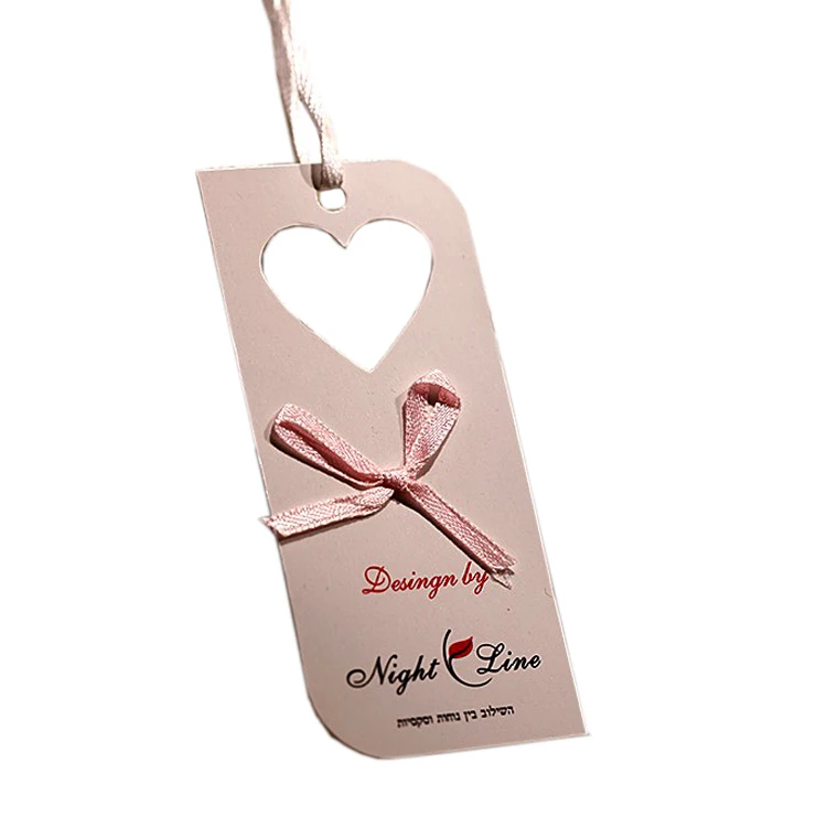 Custom Printed Die Cut Paper Hangtag Jewelry Gift Tags With Ribbon String Hangtag Swing Price Tag Custom Gift Tag