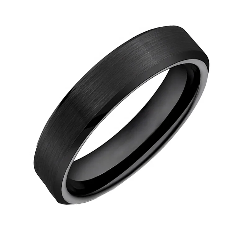 China guangzhou factory wholesale black tungsten carbide rings,brushed tungsten ring