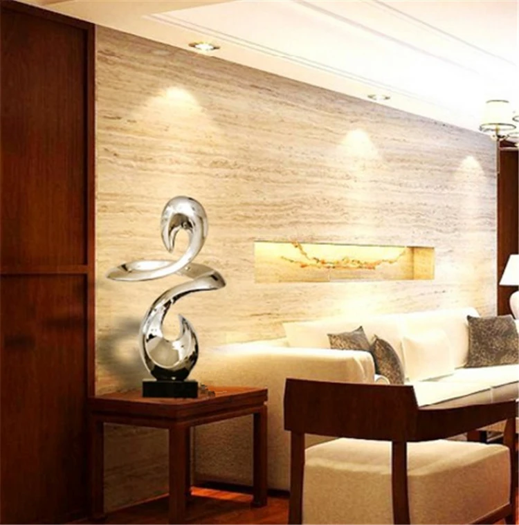 Business gift for partner modern art decorating polyresin abstract sculpture