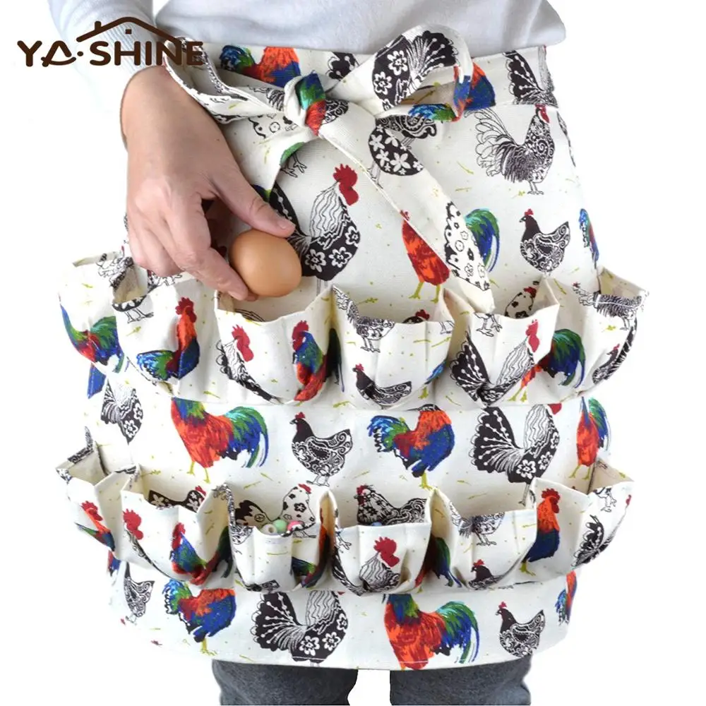 YA SHINE Eggs Collecting Apron Customized Printing Design Holding Apron for Chicken Hense Duck Goose Eggs ( IN STOCK)