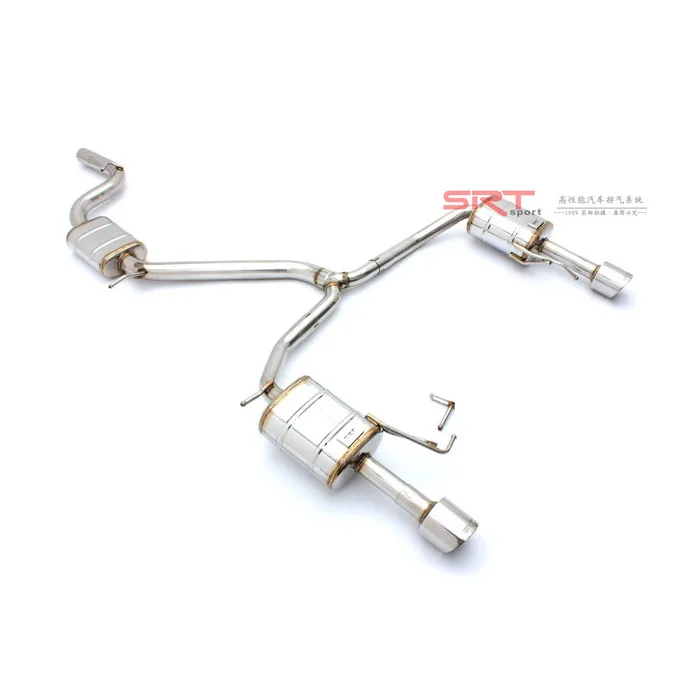 super racing tailpipe flexible exhaust pipe for Volkswagen CC single outlet cat back with quad double tip